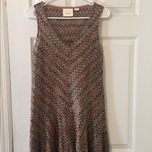 Zig Zag Print Drop Waist Anthropologie Dress